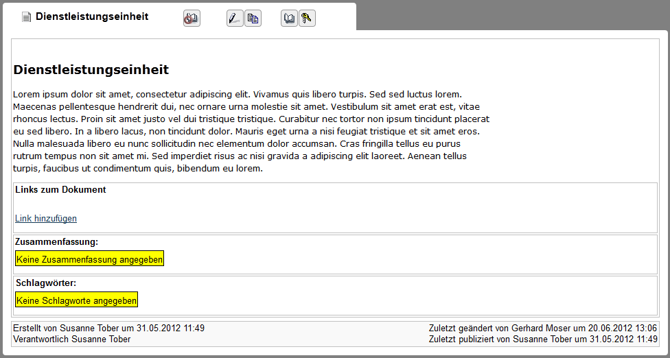 Dokumentansicht Dokumentansicht