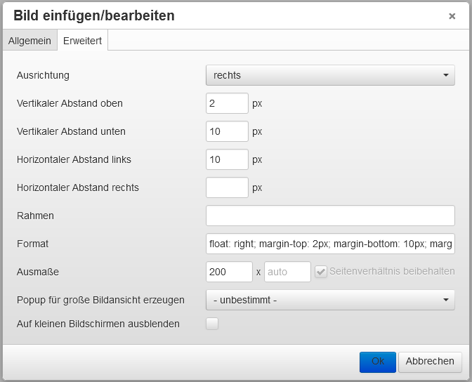Vertikaler und horizontaler Abstand Vertikaler und horizontaler Abstand