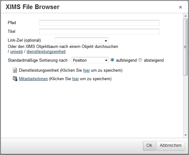 Suche Objekt Suche Objekt