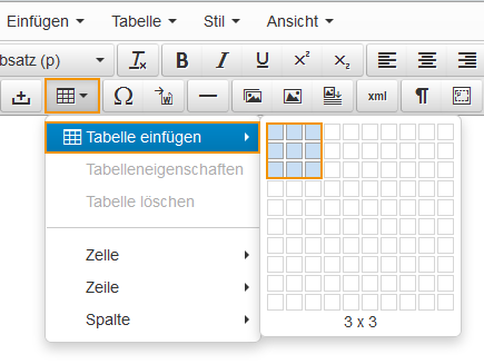 Tabelle erstellen Tabelle erstellen