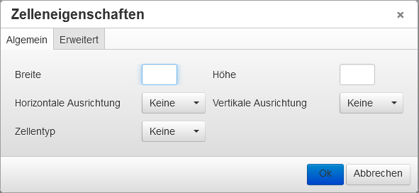 Zelleneigenschaften: Allgemein Zelleneigenschaften: Allgemein