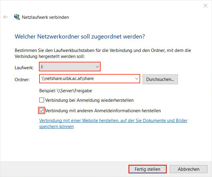 Laufwerk J: Laufwerk J: