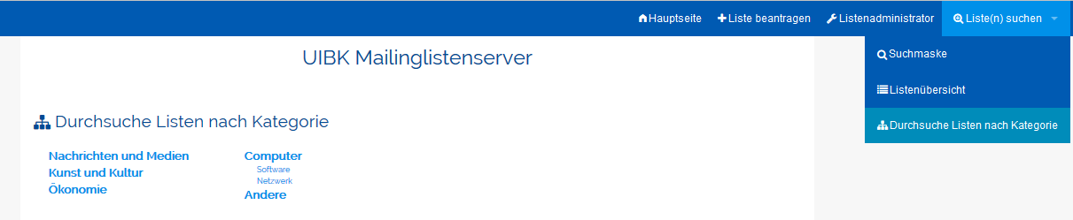 Alle Listen anzeigen